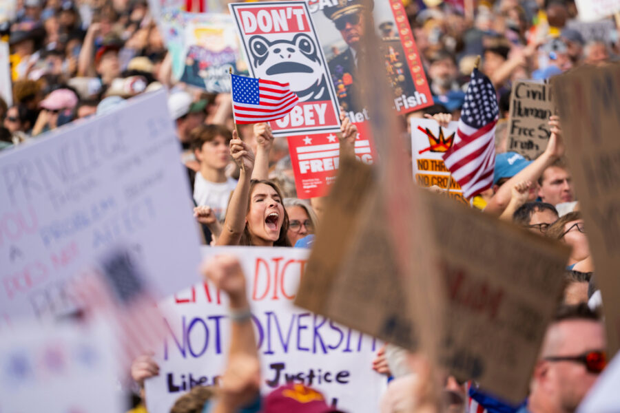 Den första vågen av ”No kings”-protester i juni, som sammanföll med Trumps 79-årsdag och en militärparad i huvudstaden, samlade omkring fem miljoner människor.
