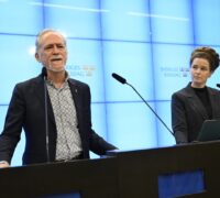 Miljöpartiets språkrör Daniel Helldén och Amanda Lind.