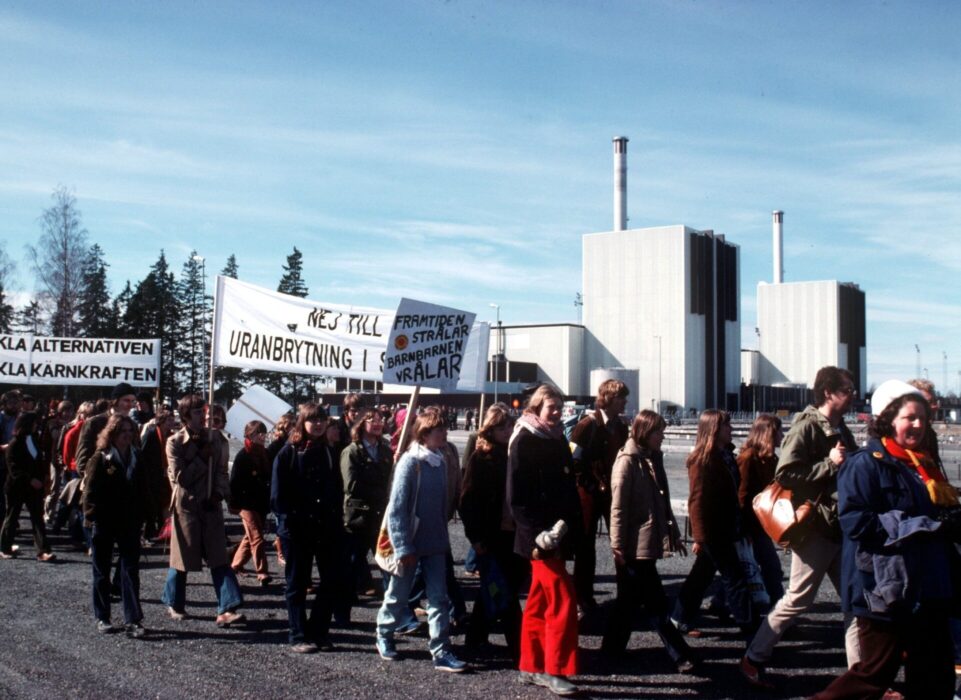 Demonstration mot kärnkraften i Forsmar 1980.