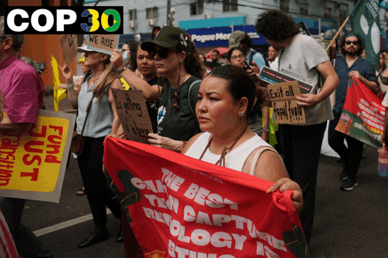 demonstranter vinjett cop30