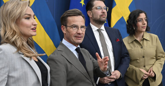 Tidölagets fyra partiledare.