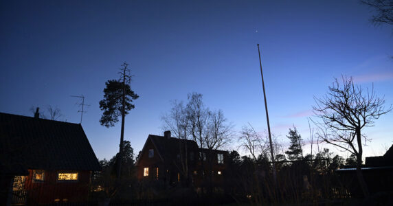 Villor mot kvällshimmel.