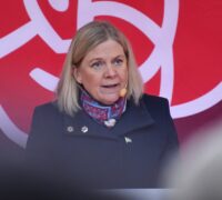 Magdalena Andersson under sitt jultal.