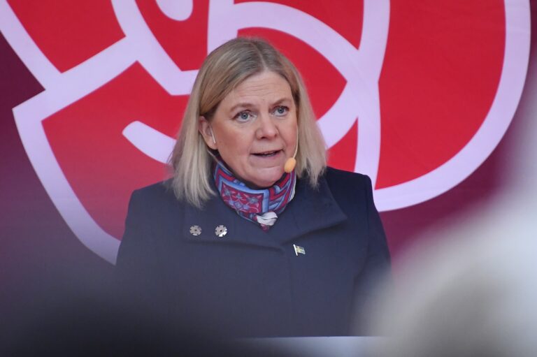 Magdalena Andersson under sitt jultal.