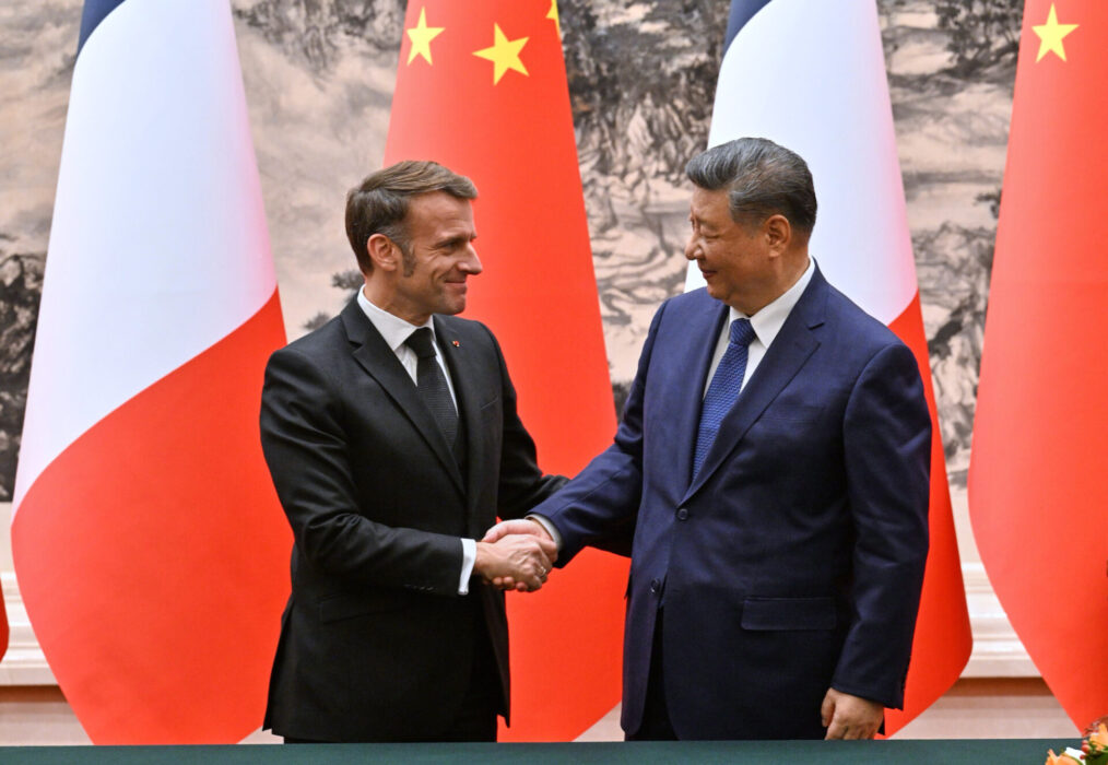 Macron och Xi Jinping