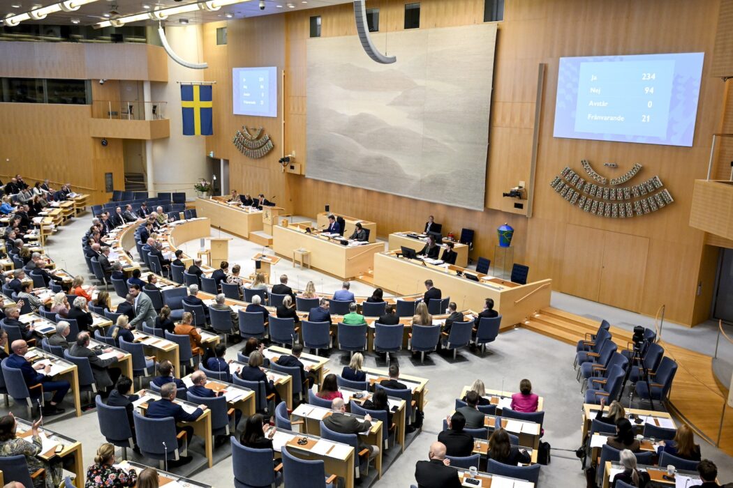 Votering i riksdagen.