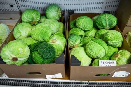 Ekologiska grönsaker i en ”hållbar och ekologisk livsmedelsbutik” i centrala Stockholm.