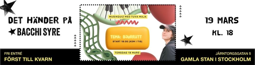 Quiz på temat Djurrätt på acchi SYre den 19 mars kl 18