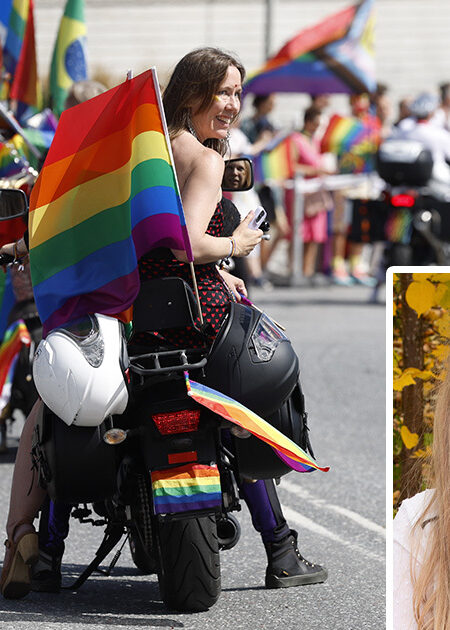 Prideparaden dykes on bikes.