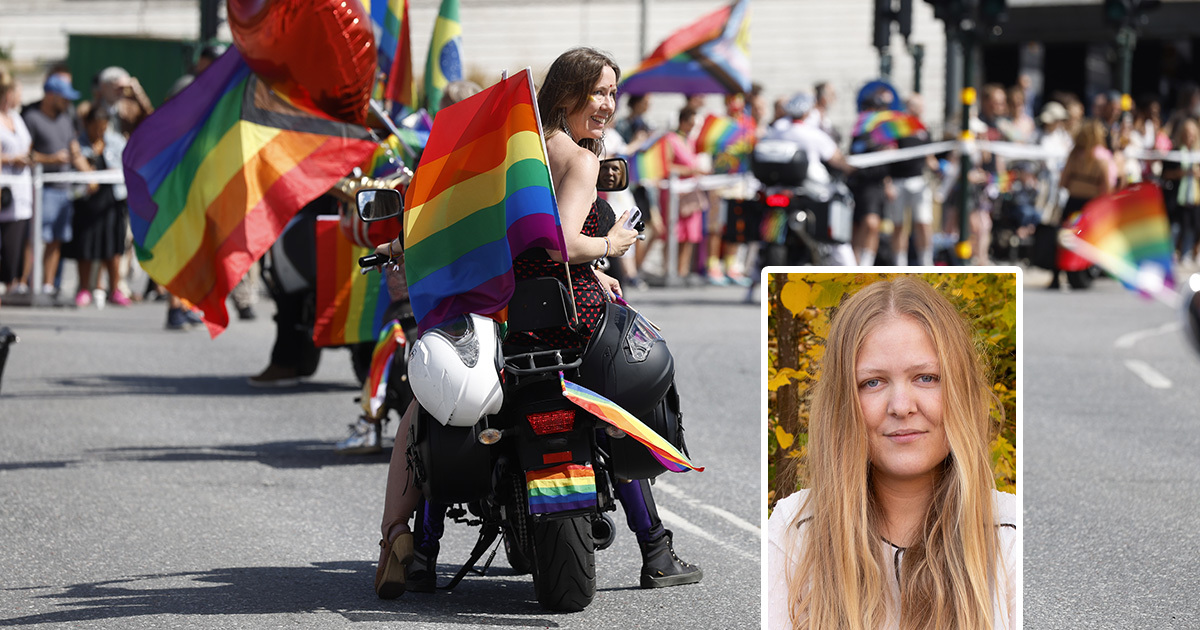 Prideparaden dykes on bikes.