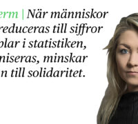 Skribenten Maria Ferm och ett citat ur texten.