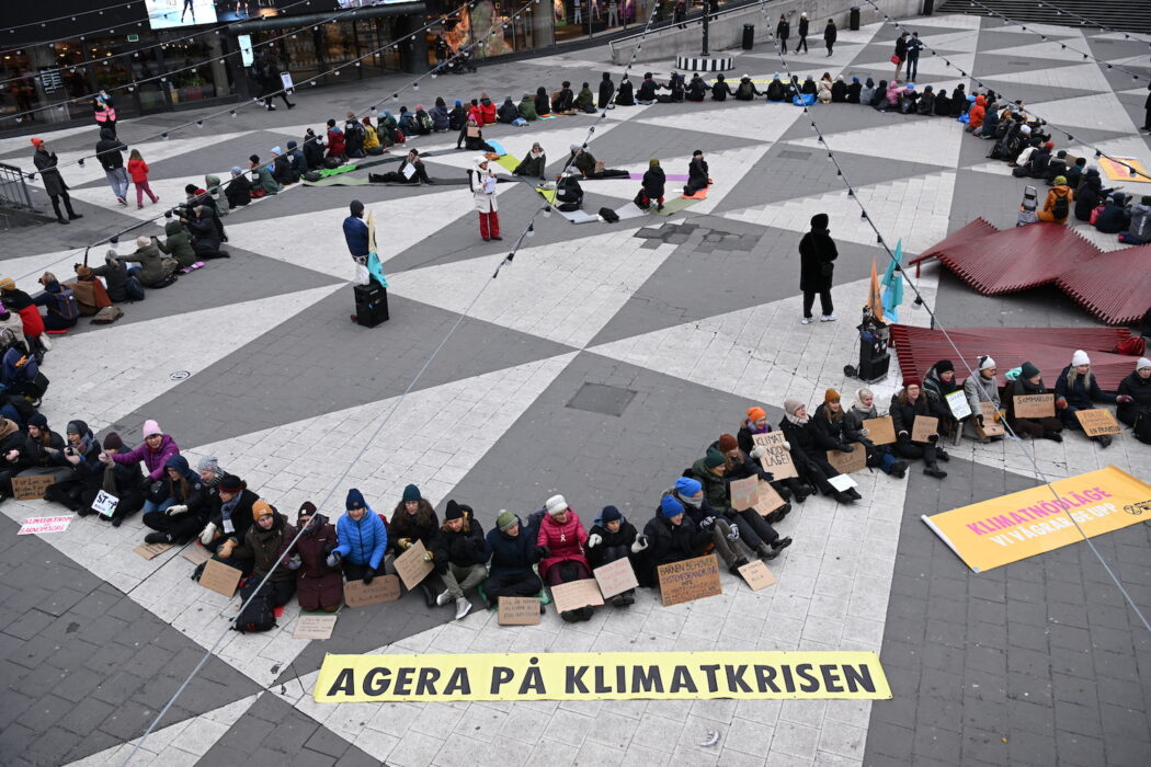 Klimatdemonstration på Sergels torg 2022.