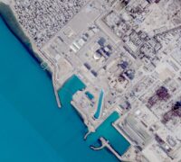 Sattelitbild på kärnkraftverkets område.