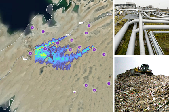 Satellitbilden visar en metanplym nära Esenguly i Turkmenistan.