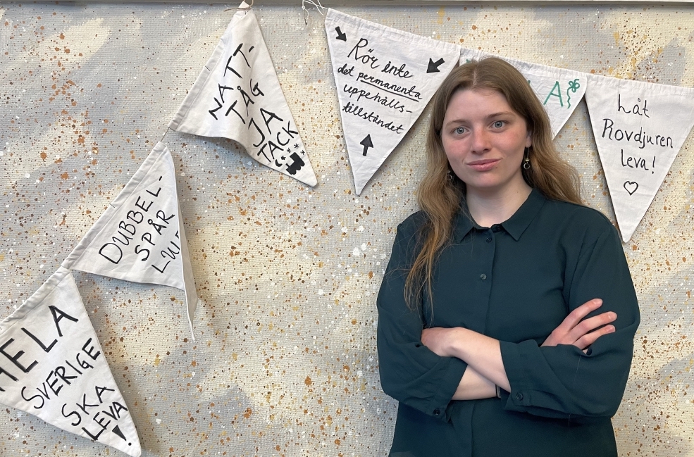 ”Jag kommer själv från en liten kommun, och för oss blir frågan: Vad kostar rasismen?”, säger Alexandra Löfgren som deltagit i stafetten.