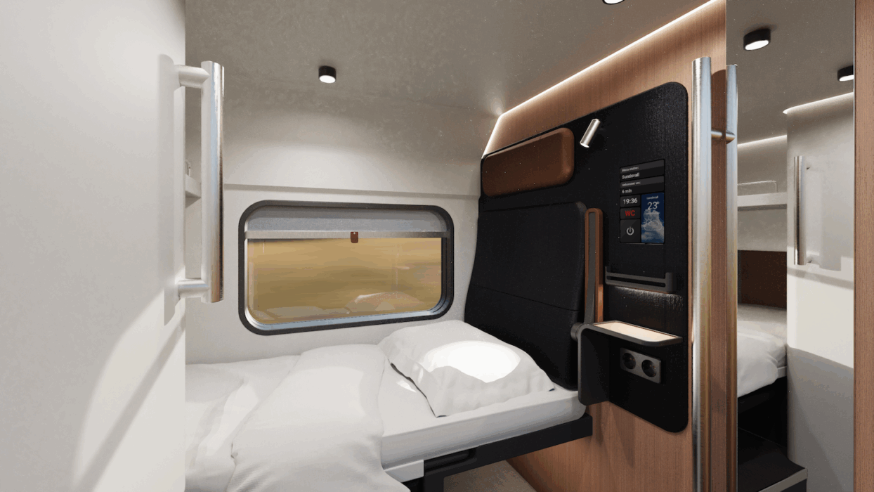 Singelkupe i nytt nattåg.