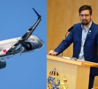 Flygplan och Linus Lakso.