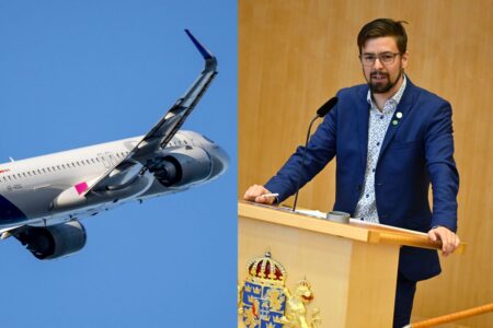 Flygplan och Linus Lakso.