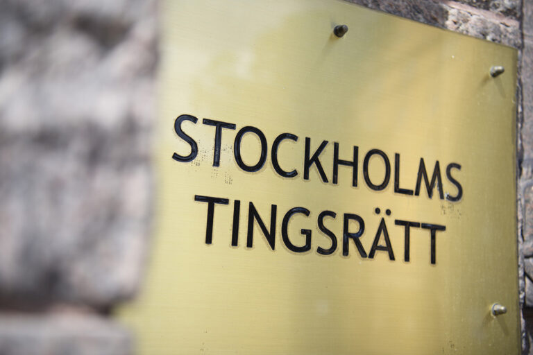 Plakett på byggnad Stockholms tingsrätt