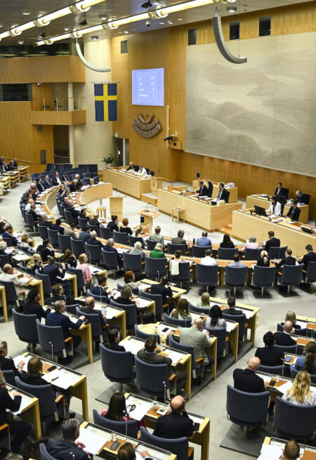 Riksdagsomröstning.