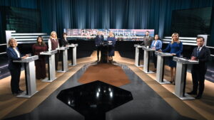 Partiledarna i Agenda.
