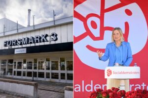 Forsmark kärnkraftverk och Socialdemokraternas partiledare Magdalena Andersson (S).