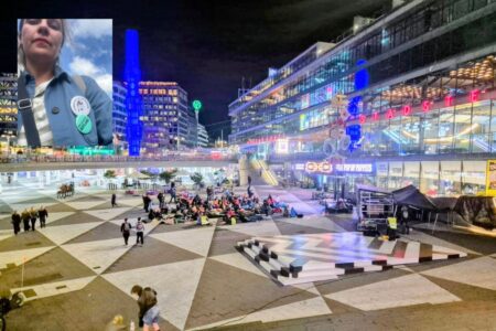 Collage. Maja Brandström och Sergels torg.