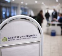 Skylt, Arbetsförmedlingen.