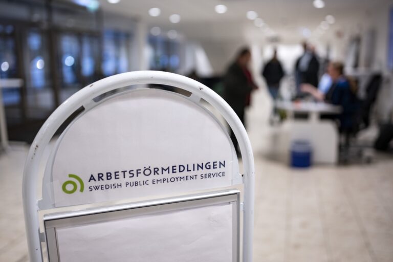 Skylt, Arbetsförmedlingen.