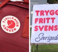 Fjällrävens logga samt SD:s valaffisch.