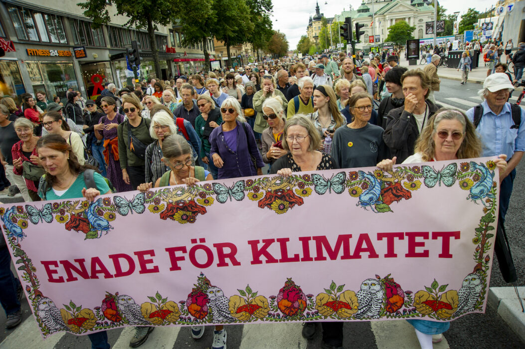 Klimatmarschen arrangerades av Naturskyddsföreningen, Rebellmammorna, Rebellpapporna och Researchers desk.
