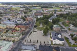 Stora torget i Köping sett ovanifrån