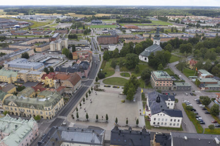 Stora torget i Köping sett ovanifrån