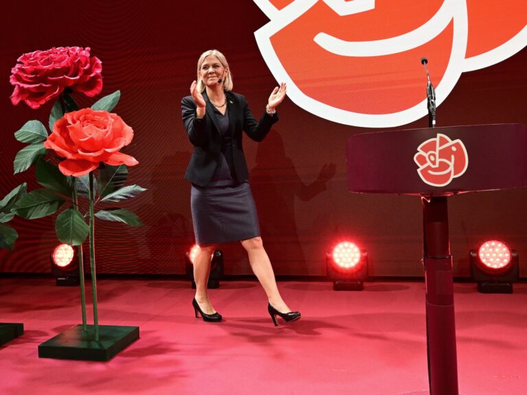 Magdalena Andersson på valvakan.