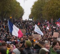Demonstrationståg i Paris.